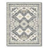 Grey Grey Geometric Southwestern Area Rug