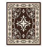 Ornate Chocolate Brown Persian Medallion Rug