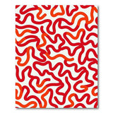 Vibrant Red Squiggle Abstract Area Rug