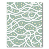 Teal Wavy Abstract Area Rug with Bubbles