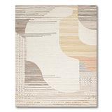 Beige Abstract Curved Area Rug