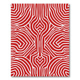 Geometric Modern Red Bold Red Wavy Geometric Area Rug