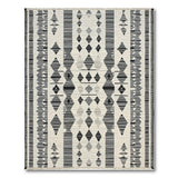 Black and White Black White Geometric Diamond Area Rug