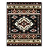 Brown and Tan Black Tan Southwestern Geometric Area Rug