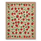 ODIKA Vintage Strawberry Washable Rug - Non-Slip Low Pile Indoor Area Rug - Kid & Pet Friendly