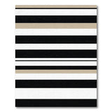 Bold Beige Black White Striped Area Rug
