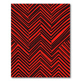 Red Bold Red Black Zigzag Geometric Area Rug