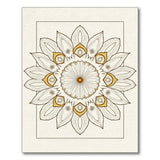 Cream Gold Mandala Floral Area Rug