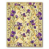 Purple Purple Iris Floral Vintage Area Rug