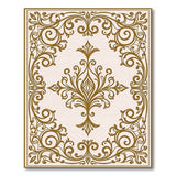 Ornate Gold Filigree Frame Area Rug
