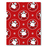 Jolly Cartoon Snowmen Red Area Rug