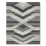 Black and White Black White Geometric Diamond Stripe Rug