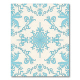 Elegant Blue Teal Swirling Floral Area Rug