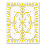Golden Art Nouveau Floral Area Rug