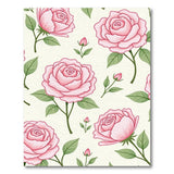 Blush Pink Roses Floral Pattern Area Rug