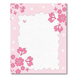 Cute Pink Cherry Blossom Hearts Border Rug