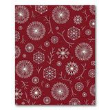 Crimson Red Snowflake Line Art Area Rug