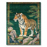 Majestic Tiger Landscape Emerald Green Rug