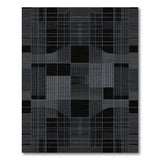 Modern Geometric Black White Abstract Rug