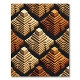 Tan Pyramid Isometric Geometric Area Rug