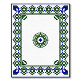 Green Ornate Border Traditional Persian Area Rug