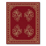 Opulent Red Persian Area Rug with Golden Filigree