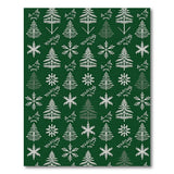 Emerald Green Pine Tree Snowflake Area Rug