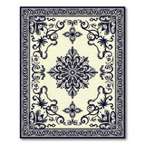 Ornate Black White Persian Medallion No. 27 Rug