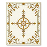 Elegant Gold Ornate Frame Area Rug