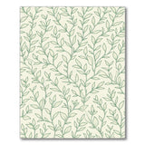 Delicate Green Leaves Line Art Area Rug