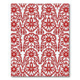Red Intricate Floral Damask Area Rug