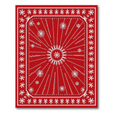 Red Snowflake Burst Geometric Area Rug