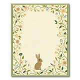 Charming Bunny Floral Vine Border Area Rug