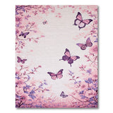 Pink Cherry Blossom Butterfly Area Rug
