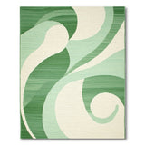 Wavy Green Abstract Green Area Rug