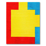Vibrant Red Yellow Blue Block Geometric Area Rug