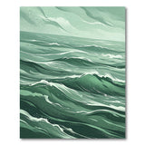 Emerald Ocean Waves Area Rug