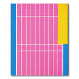 Vibrant Pink Blue Yellow Grid Area Rug