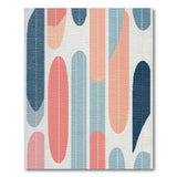 Abstract Geometric Oval Area Rug in Blues Coral