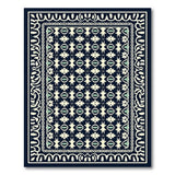 Navy Blue Teal Persian Motif Area Rug