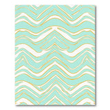 Teal Zigzag Wave Area Rug