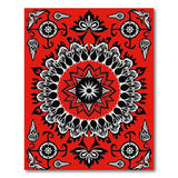 Red Vibrant Red Persian Star Medallion Rug