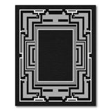 Geometric Black Gray Frame Area Rug