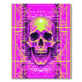 Neon Pink Skull Geometric Area Rug