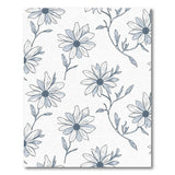 Blue and Teal Delicate Blue Daisy Floral Area Rug