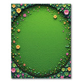 Lush Green Center Vibrant Floral Border Area Rug