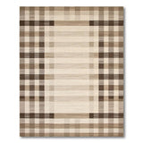Brown and Tan Brown Tan Plaid Woven Area Rug