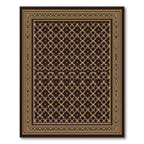 Gold Geometric Motif Black Area Rug
