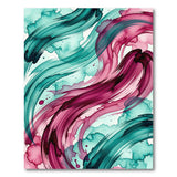 Teal Magenta Abstract Flow Area Rug