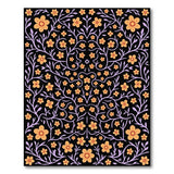 Vintage Orange Purple Floral Area Rug